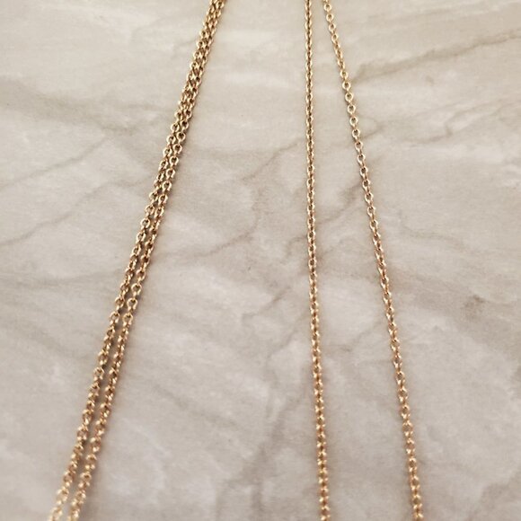 ✨ Chico's Gold Beaded Ball Chain Tassel Pendant Necklace ✨ - Picture 4 of 8